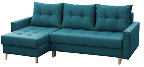 Mirjan24 Ecksofa Bodo mit Schlaffunktion und 2 Bettkästen, große Farbauswahl, freistehendes Sofa, Bettfunktion, Top-Qualität (Malmo 85)