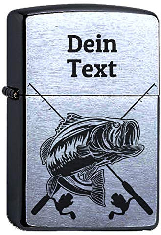Mechero Personalizado con pez y caña para Pescar. Encendedor Compatible with Zippo y Grabado láser.