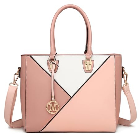 Miss Lulu Sac à Main Femme en Cuir PU, Cabas Bandoulière Multicolore,Idéal pour l'École, le Travail et l'Usage Quotidien