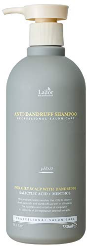 LA'DOR Anti Dandruff Anti-Schuppen-Shampoo 530 ml – Leder, fettige Kopfhaut mit Schuppen, reinigt sanft, abgestorbene Zellen der Haut, lindert Juckreiz und Irritationen