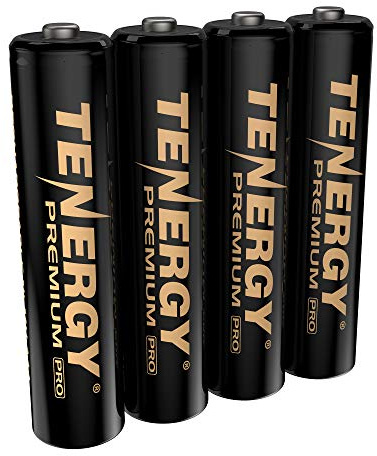 Tenergy Premium PRO Rechargeable AAA Batteries, High Capacity 1100mAh NiMH AAA Battery, 4 Pack Rechargeable Batteries