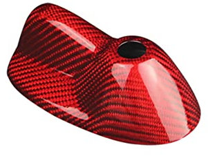 Auto Antennen Basisabdeckung,Asudaro Kohlefaser Autoradio Antenne Deko Abdeckung Antennenblende wasserdichte Selbstklebende Antennen Zubehör für Mini R56 / R56LCI/Clubman R55 /Clubman R55LCI,rot