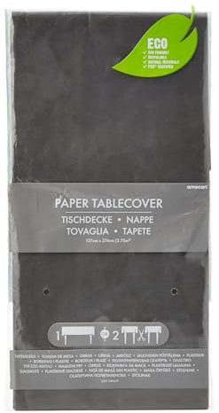 Amscan 9915404-216 - Charcoal Black Eco-Friendly Recyclable Paper Party Table Cover - 2.74m