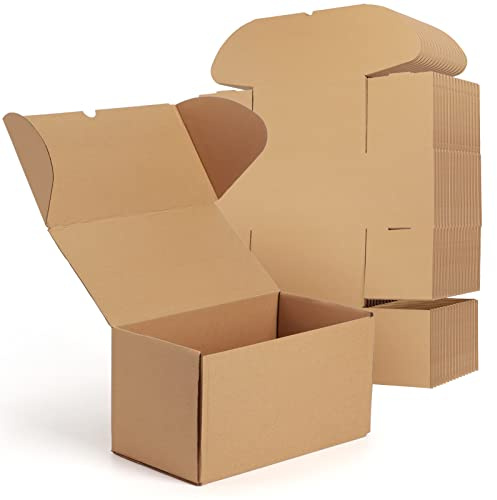 RLAVBL Fraktlådor i set om 20 st., 28 x 15 x 15 cm, brun, liten korrugerad kartonglåda för förpackning, för små företag