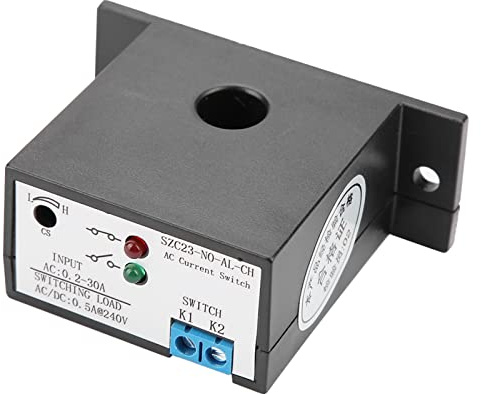 Jadeshay AC Strommessschalter Schließer Stromerfassungsschalter, Einstellbare Isolationsstromüberwachung mit Kontrollleuchte, AC 0,2-30 A SZC23-No AL-CH für Automatisierte Industrieanlagen