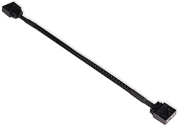 Alphacool 18701 Verlängerung aRGB 3-Pin auf 3-Pin 15cm Kunststoff, gesleevt Modding Kabel schwarz