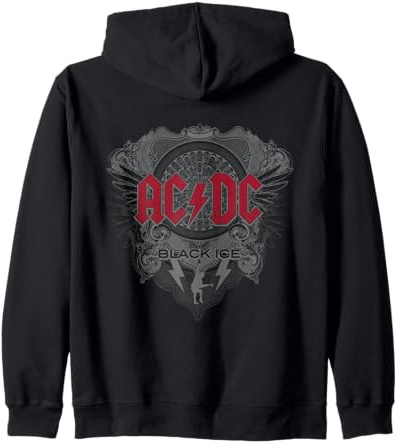 Ufficiale AC/DC Black Ice Rock Musica Band Album Logo Felpa con Cappuccio