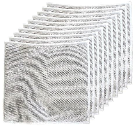 IFFANY Paño de Cocina de Alambre Multiusos antiarañazos, Estropajo de Acero Inoxidable húmedo y seco, Estropajo para Cubiertos y Fregadero, paño de Cocina Reutilizable, paño de Cocina de Alambre