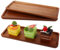 AHAQU 3PCS Wood Serving Tray, 29 x 10.5 x 1.5cm Acacia Wood Serving Platter with Raised Edge, Wooden Serving Boards for Display Snacks, Fruit, Sushi, Cheese, Candle, Food Decor