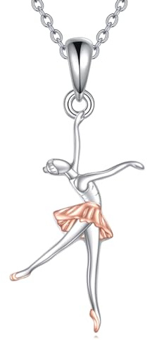 VONALA Ballerina/cheerleader/gymnastik 925 sterlingsilver halsband sport hänge smycken presenter till kvinnor födelsedag jul, Sterlingsilver