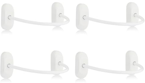 XFORT 4 Pack Viper Fixed Cable Window Restrictor in White, Durable Window Safety Lock for Child Safety and Window Security