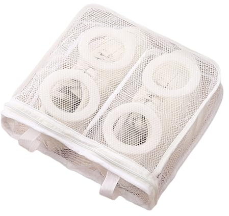 Wäschenetz Schuhe Schuhsack Waschmaschine Grosse Kapazität Wiederverwendbar Wäschesack für Laufschuhe, Segeltuchschuhe, Socken (Weiß,36 * 30 * 12cm)