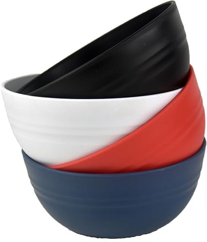 NowCooks Unbreakable Cereal Bowls, Large Plastic Bowls Set of 4, EU Tested. Lightweight, Dishwasher and Microwave Safe, Ideal for Cereal, Salad, Noddle and Parties (Summer, Single)