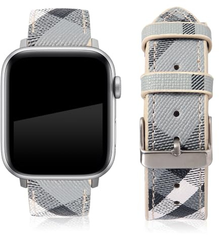 Bracelet de qualité supérieure compatible avec Apple Watch S10 46 mm, 49 mm, 45 mm, 44 mm, 42 mm pour homme et femme, bracelet de rechange réglable en cuir de luxe pour iWatch Ultra/S9/S8/S7/S6-S1/SE