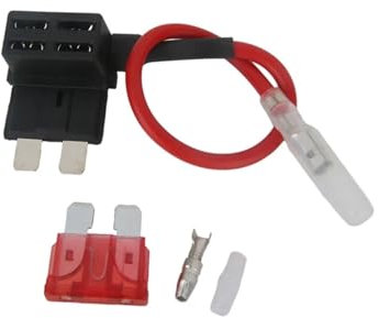 12 V MINI KLEIN MITTELgroß Auto Sicherungshalter Add-a-Circuit TAP Adapter mit 10 A Micro Mini Standard ATM Flachsicherung 1 Stück(T Standard,5A)