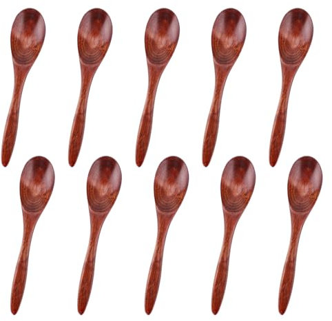 10stk Kleine Holzlöffel, 14,5cm Hölzerne Teelöffel für Honig Hölzerne Servierutensilien zum Kochen Honiglöffel für Tee Hölzerne Esslöffel für Honig Tee Kaffee Desserts