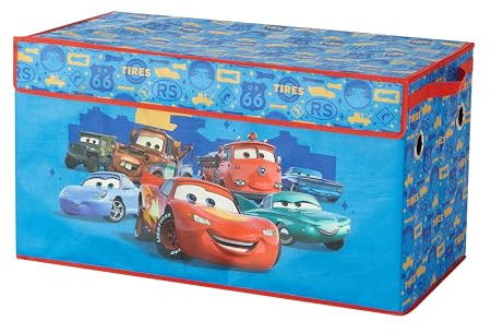 Idea Nuova Disney Pixar Cars, zusammenklappbarer Aufbewahrungskoffer, robuster Kinderspielzeug-Organizer mit weichem Deckel, faltbare Truhe für Schlafzimmer und Spielzimmer, 72,4 x 36,8 x 40,6 cm