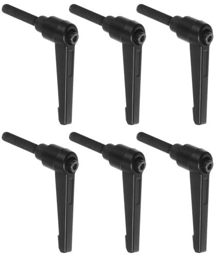 TA-VIGOR Verstellbare Klemmhebelgriffe, M6 x 32 mm, Schnellspanner-Druckknopf, Ratschenschrauben, Aluminiumlegierung, Außengewinde, Bolzen für Maschinen und Geräte, 6 Stück