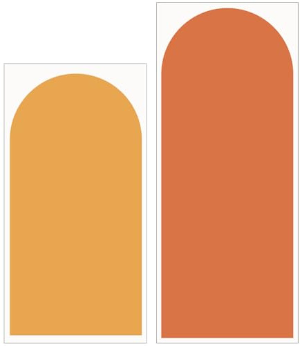 DIYEAH Autocollant Décoratif Mural D'arche, Stickers Muraux Géométriques Orange en Pvc, 2 Pièces, pour Chambre à Coucher et Salon