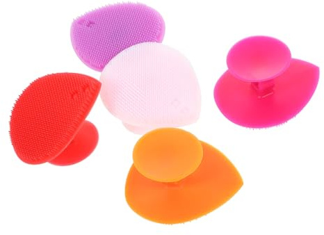 PLAFOPE Herzförmige Silikon Massagebürste 5 Stück Gesichts Und Kopfhautreiniger Bpa Frei Sanfte Reinigung Babyhaarbürste Wellness Zubehör Für Bad Und Massage