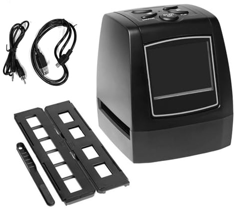 Escáner de película compacto para negativos de 35 mm y 135 mm, ideal para usuarios familiares, conservación de documentos históricos