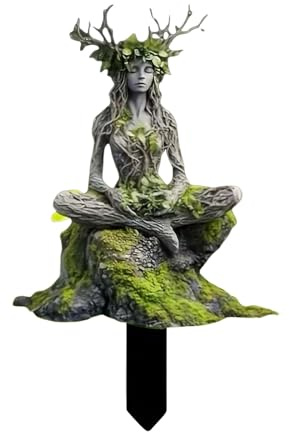 Gartenfiguren für Außenbereich, Wetterfeste Elfen-Gartendeko, 2D Harz Gartenzwerg Statue, Teich Dekoration (F)