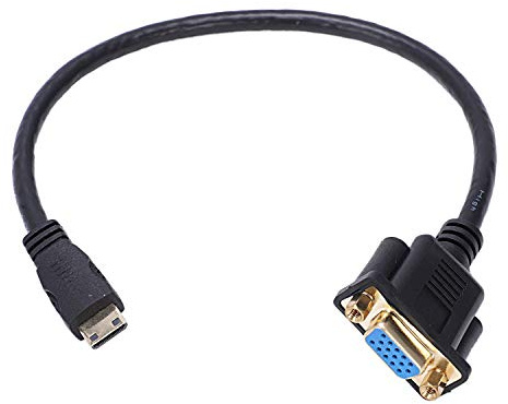 Cpolebev Mini A VGA M/F Cable de Conector Convertidor Adaptador 0. 1Ft