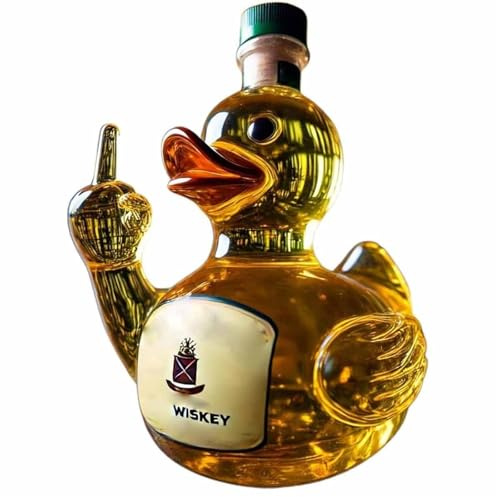 Bouteille De Whisky Middle Finger Duck, Carafe à Whisky En Verre De 30 Cl, Statue De Canard Créative Et Amusante, Bouteille D'alcool Avec Attitude, Pour La Décoration De Votre Bar, Bureau Ou Maison B