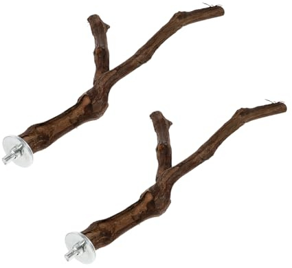 DIYEAH 2pcs Wood Bird Standing Stick of Natural Wood Pole Perch for Parrot Training Bird Cage Toy for Climbing and Chewing
