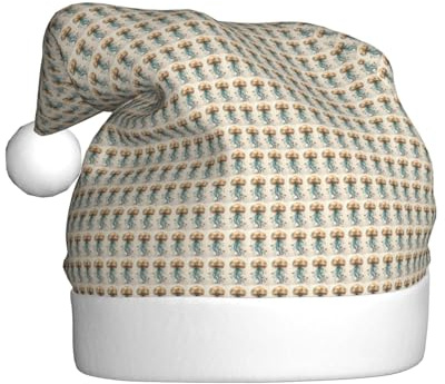 GUOLGP Gorro de Navidad con estampado de medusas, gorro de Papá Noel, celebraciones, unisex, accesorio de disfraz de fiesta de Navidad