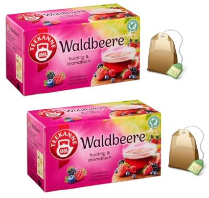 Pompadour | Teekanne | Infuso Frutti di Bosco | Tisana Ibisco, Mora, Arancia, Lampone, Fragola, Mirtillo - 2 x 20 Filtri (2 x 50 Gr)