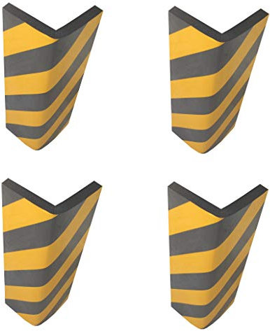 SNS SAFETY LTD Selbst Klebende Eckschutzprofil Schaumstoff, für Parkplätze, Garagen und Lagerhallen, 44x25x2 cm, 4 Stück (Schwarz Gelb)