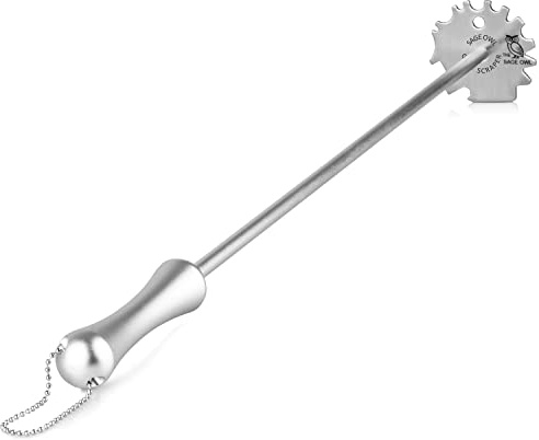 Sage Owl Grill Scraper with Long Handle - Universal Stainless Steel Grill Cleaner, Dishwasher Safe Bristle-Free Grill Brush Alternative - BBQ Cleaning Gadgets