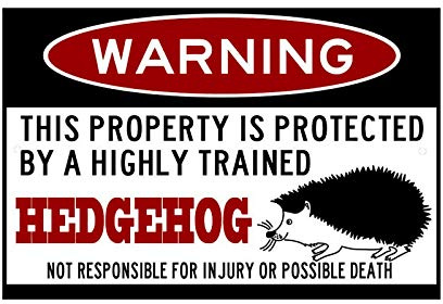 EpochSign Igelschild, lustig, Igel, Igel, Zubehör, Hedge Hog Geschenk, Warnschild für kleine Haustiere, Metall, 20,3 x 30,5 cm