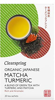 Clearspring Organic Japanese Matcha Turmeric, Green Teabags, Pack of 4, 0.316 kg