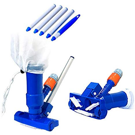 Stronrive Juego Limpieza Piscina, Aspiradora Filtro Recolector, Red Piscina Set con AspiradoPiscina & Telescó & Cepillon, para El Hidromasaje La Fuente del SPA La Piscina