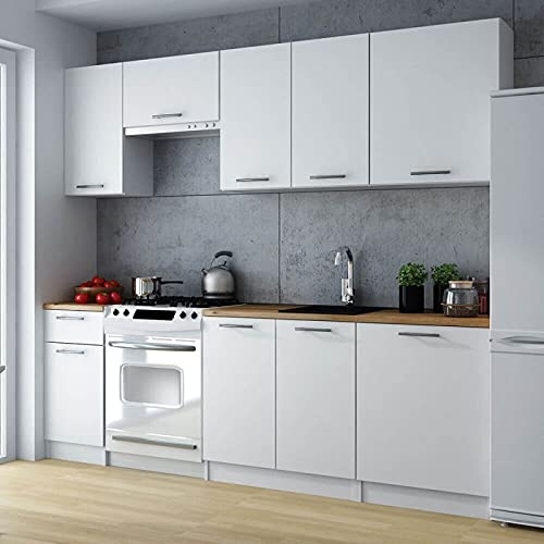 Tendencio Cuisine complète 240 cm Lila Blanc Moderne et Design