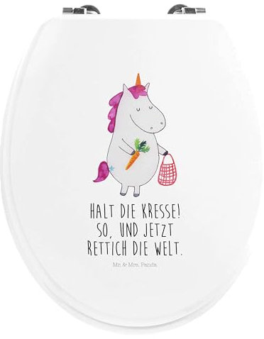 Mr. & Mrs. Panda Motiv WC Sitz Einhorn Gemüse - Geschenk, Einhorn Deko, Klodeckel, Toilettendeckel, Klobrille, Unicorn, Toilette, Einhörner, WC-Sitz