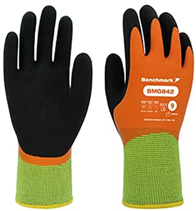 Benchmark 1 Pair Safety Thermal Work Gloves – Lightweight Nylon Gloves with Strong Grip Ideal for Gardening and Constriction Work (X-Large)