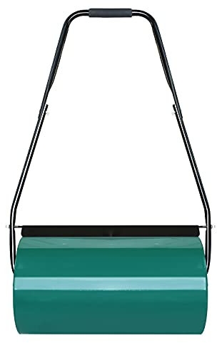 YUENFONG Rasenwalze Handwalze Garden Roller Garten-Rasenwalze Gartenwalze Rollenbreite 57 cm, Durchmesser 32 cm, Rasenroller Kapazität 46 L Kompressorwalze, Grün