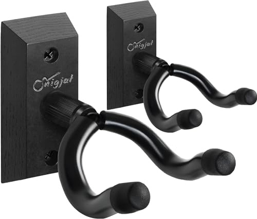 SNIGJAT Guitar Wall Mount 2 Pack, Guitar Hanger Wall Hook Holder Stand with Screws, Hardwood Mount Hanger for Acoustic Bass,Banjo, Mandolin Guitar, Bass, Banjo, Mandolin