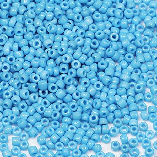 Bala&Fillic hellblau Farbe 3mm Perlen zum Auffädeln 3600Stücke/100Gramm,8/0 Glasperlen zur Herstellung Schmuck, Armbändern, Halsketten und Ohrringen (hellblau)
