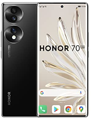 Honor Smartphone 70 5G Noir 8+256 Go, écran OLED incurvé de 6,7, Triple caméra arrière 54 MP, Batterie 4800 mAh, Charge Rapide 66 W