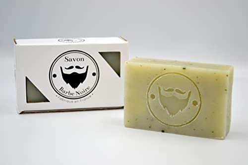 SAVON BARBE NOIRE - Le Savon #3 - Savon Artisanal Saponifié à Froid - Made in France - Parfum Frais & Boisé - 90 g