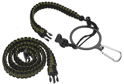 PATIKIL Water Bottle Holder, Paracord Handle Lanyard Strap Carrier with Ring for 12oz to 64oz Wide Mouth Bottles, Green, Black