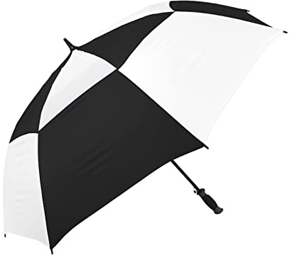 The Checkerboard 62 Vented Large Oversize Auto Open Windproof Golf Umbrella for Rain, Strong Fiberglass Ribs Waterproof Portable Golfing Umbrella, Heavy Duty Umbrella for Men & Women,
