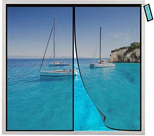 Insektenschutz Rollo FüR Fenster 110x130cm Schwarz Insektenschutz Balkontür Magnet Fliegenvorhang Ohne Bohren für Wohnzimmer und Schiebetür