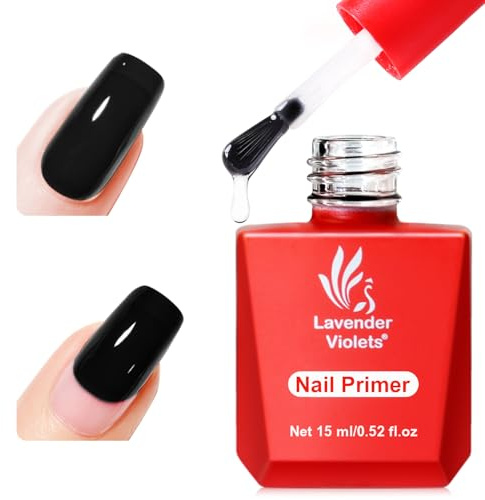 Lavender Violets Nail Primer 15ml for Gel Nail Polis, Acrylic & Dip Nails | Acid-Free Nail Bonding Primer , Prevents Lifting for Long-Lasting Manicures A108