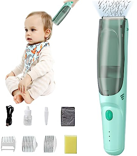 Jauhmui Baby Haarschneidemaschine Profi mit 3 Führungskämme (green)