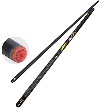 Piasso 58-Zoll-Pool-Queue, 1/2 Gelenk, Kohlefaser-Ahorn-Billard-Pool-Queue, handgefertigter Snooker-Queue, 3 Spitzengrößen zur Auswahl/Gelb/11,8 mm